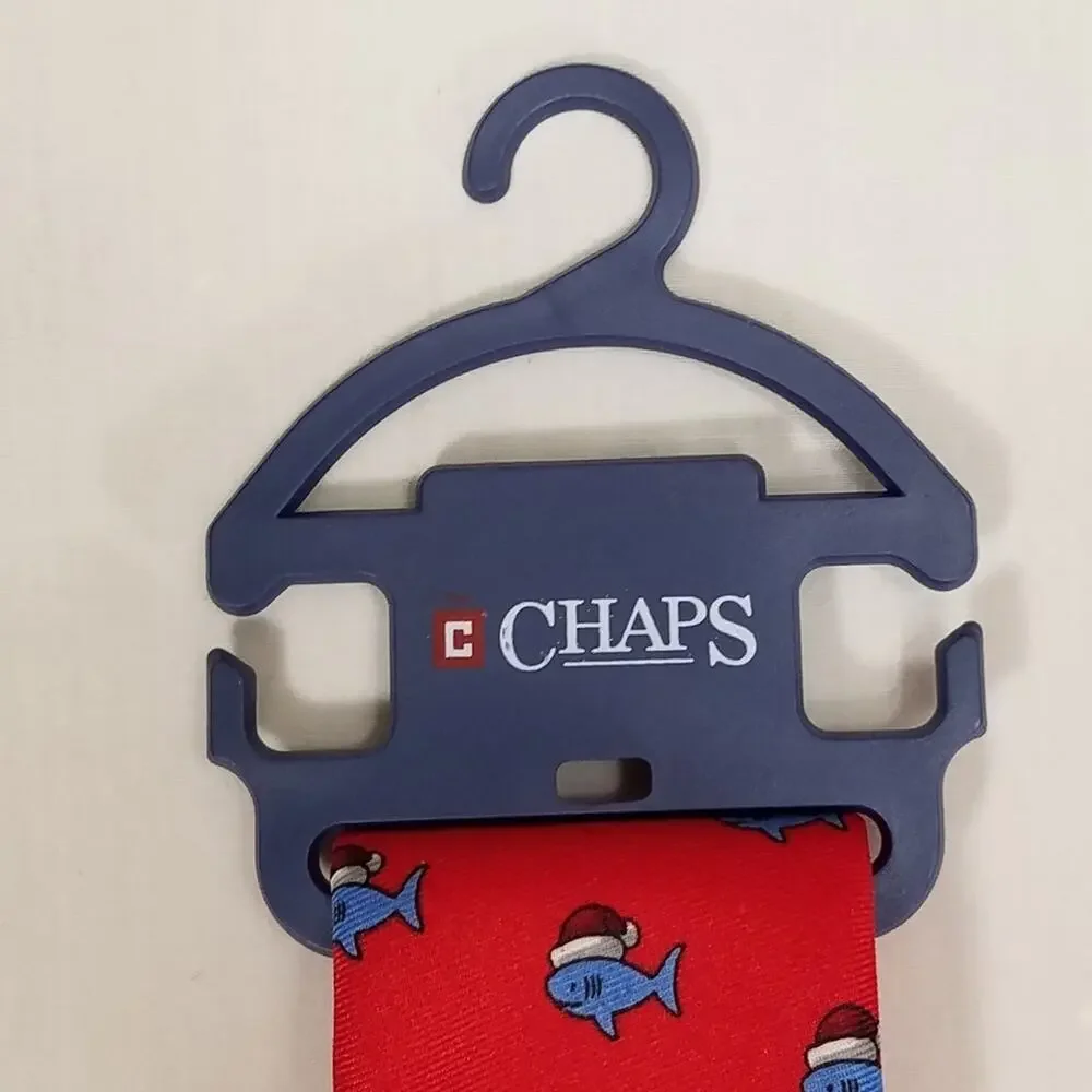 Chaps Kids Holiday/Christmas Red Tie With Conway Baby Shark With Santa's Hat New